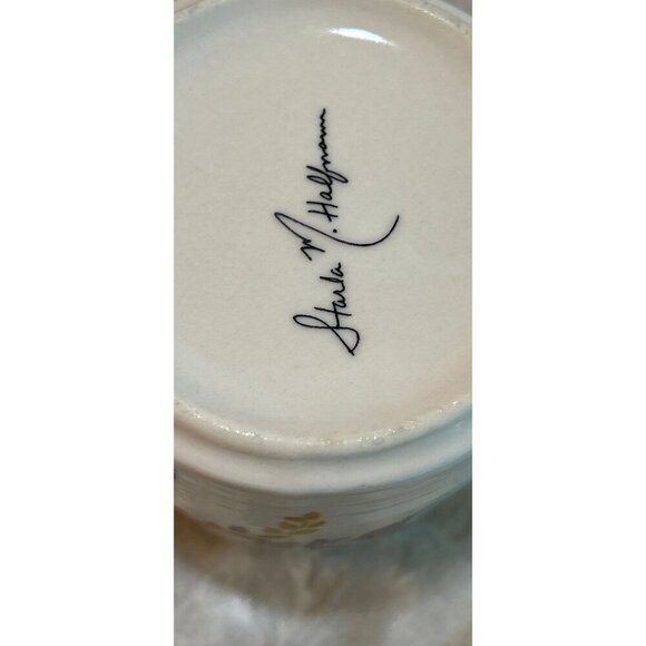 Handmade Floral Ceramic Mug By Paula Hellmann 12 Oz Capacity White With Multicol - Picture 3 of 8